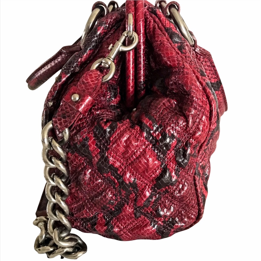 Marc Jacobs Stam Bag Python Bordeaux Studded Wtags - image 3